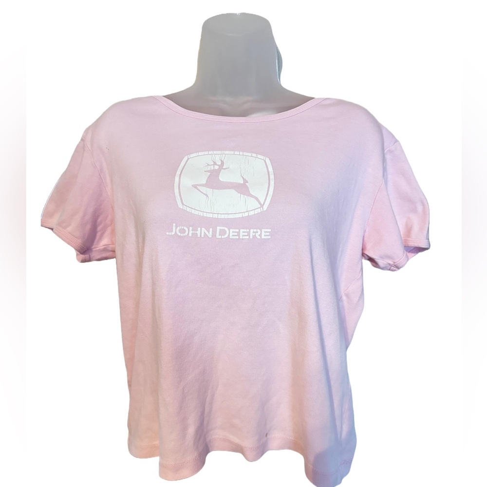 John Deere 100% Cotton Pink Girl’s T Shirt with John Deere Logo